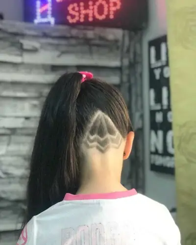 Sleek Undercut Ponytail for Little Girl