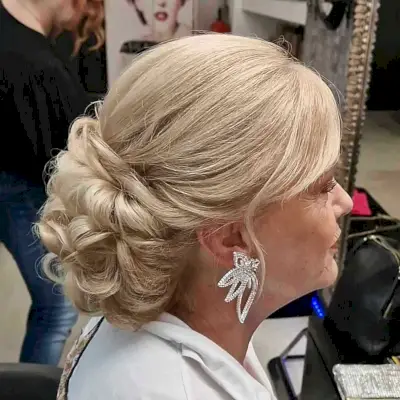 Voluminous Loose Updo for Mother of the Groom