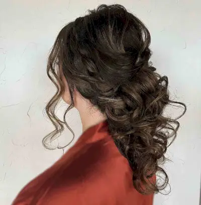 Barely Braided Loose Updo
