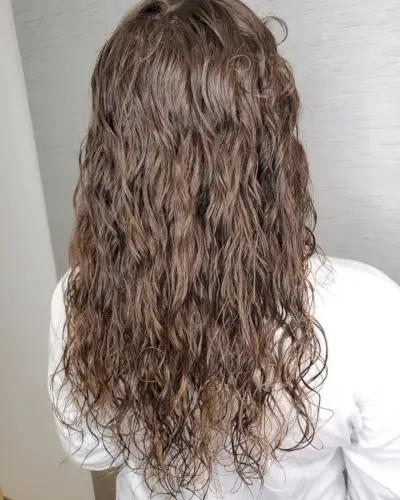 wavy perm for long hair for girls