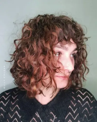 loose wavy perm on short hair