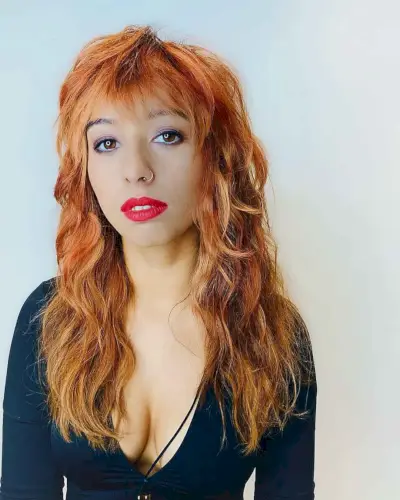 Copper Wolf Hair with Textured Bangs