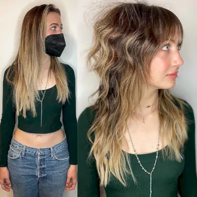 Choppy Wolf Haircut with Beachy Waves