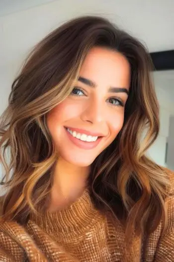 לוב עם מסגור פנים מדגיש תסרוקת באורך בינוני.