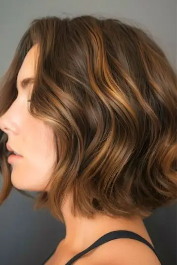 בוב מודגש תסרוקת באורך בינוני.