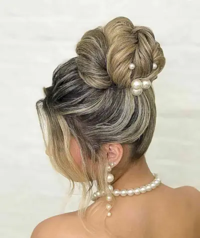 High Bun Wedding Updo