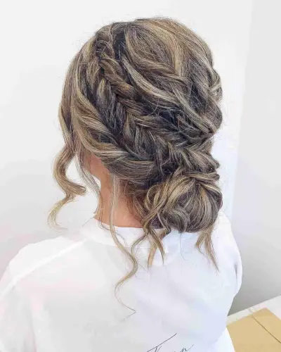 Crown Braid Updo for a Wedding
