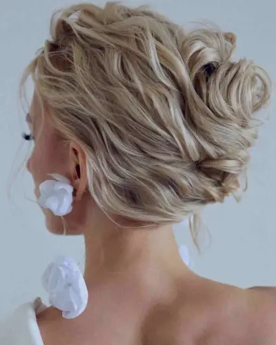 Blonde Wedding Updo with Texture