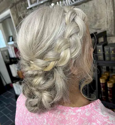 Crown Braid Updo for Mother of the Groom