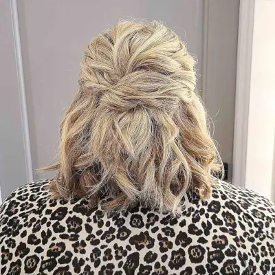 Twisted Medium-Length Half Updo