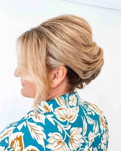 Airy Volume Low Bun for the Bride’s Mom