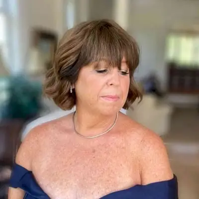 Wavy Short Bob with Soft Bangs for the Grooms Mom