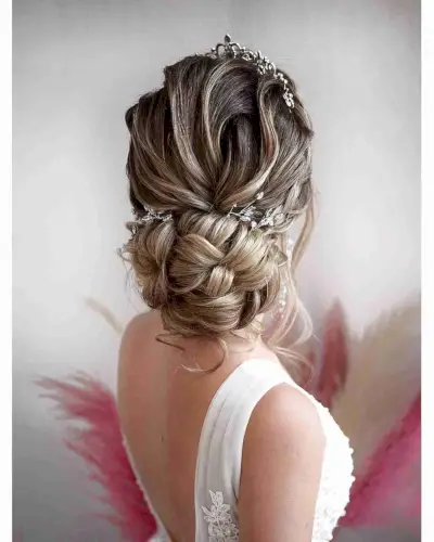 Sleek Updo for Long Wedding Hair