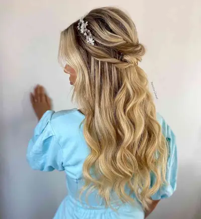 Simple Twist for Long Wedding Hair