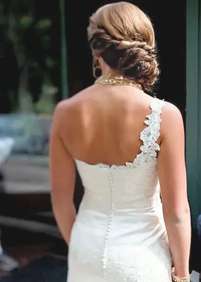 Twisted Brunette Chignon Wedding