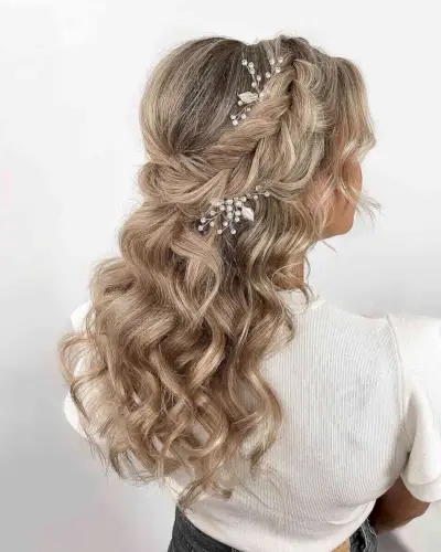 Elegant Twisted Braid Down ‘Do for a Bridesmaid