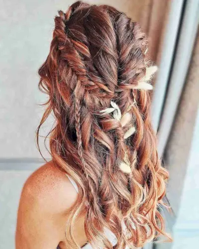 Gorgeous Copper Boho Hair for a Bridesmaid