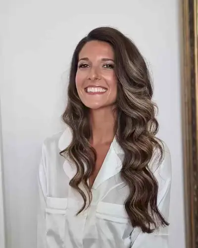 Side Part and Soft Waves for Bridal Guests Long Hair