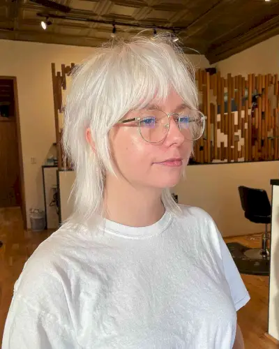 Platinum Mid-Length Wolf Mullet