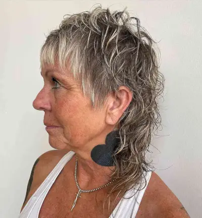 Piece-y Wolf Cut Mullet for Women Over 60