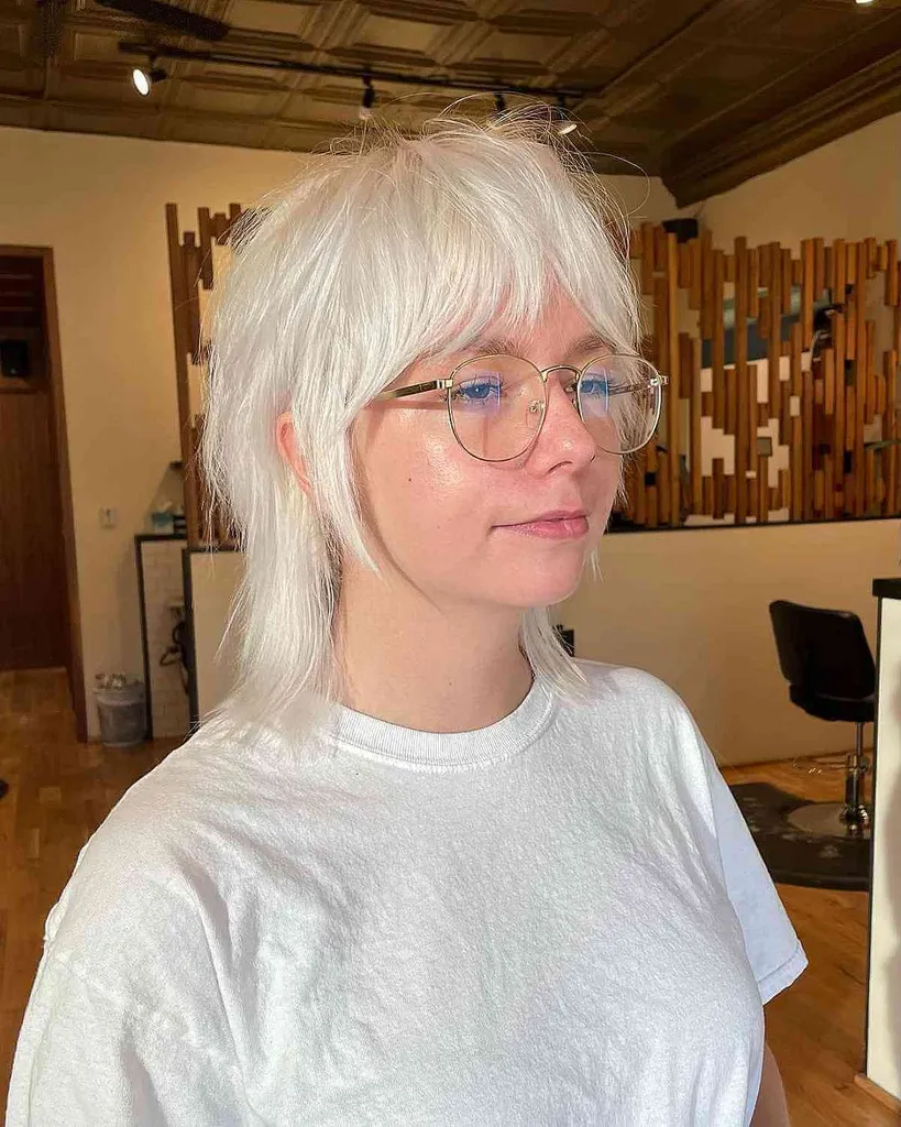 Mulet loup mi-long platine' title=