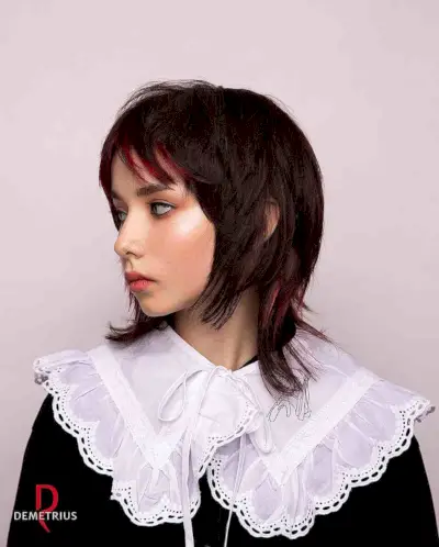 Short Wolf with Red Highlights