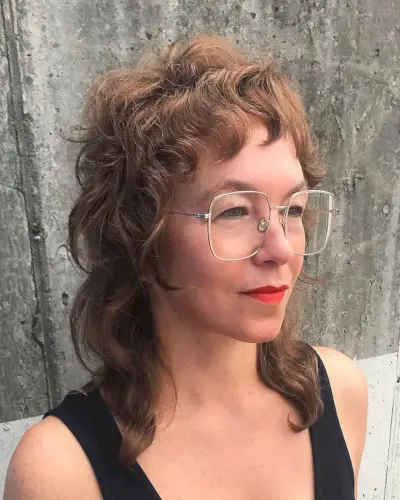 Mullet Wolf Cut for Women with Glasses