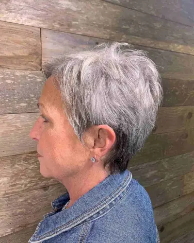 Low-Maintenance Soft Spiky Pixie for Ladies Over Sixty