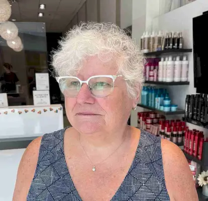 White Pixie for Naturally Curly Hair for a 60-Year-Old